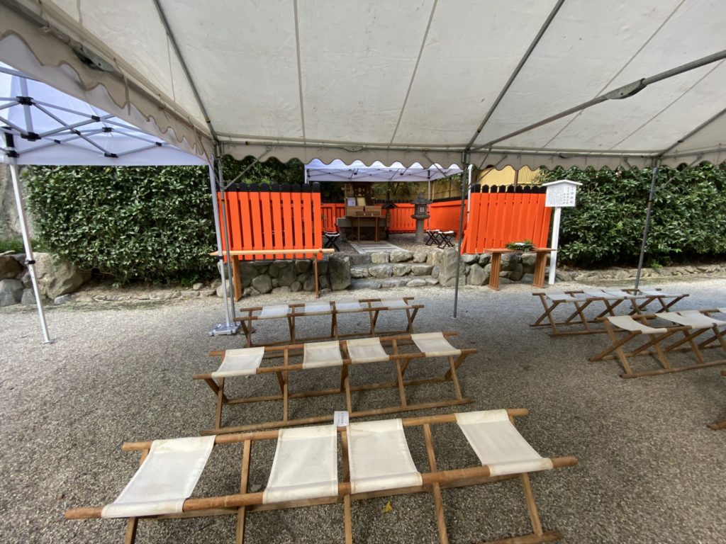 下鴨神社の印納社 印章祈願祭始まる前の様子